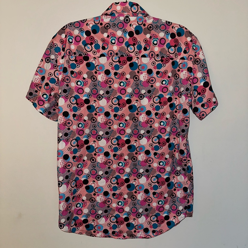 Wil Stiles Men's Pink Patterned Shirt, 100% Cotton, like new, size L - Picture 2 of 5